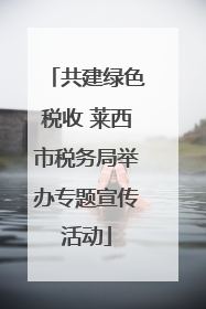 共建绿色税收 莱西市税务局举办专题宣传活动