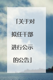 关于对拟任干部进行公示的公告