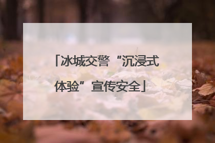 冰城交警“沉浸式体验”宣传安全