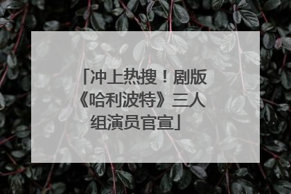 冲上热搜！剧版《哈利波特》三人组演员官宣