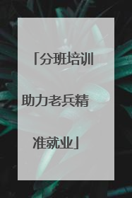分班培训助力老兵精准就业