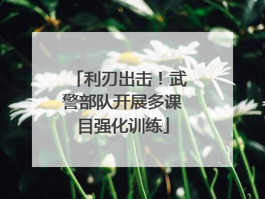 利刃出击！武警部队开展多课目强化训练
