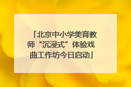 北京中小学美育教师“沉浸式”体验戏曲工作坊今日启动