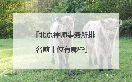 北京律师事务所排名前十位有哪些