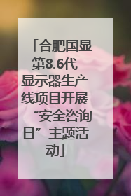 合肥国显第8.6代显示器生产线项目开展“安全咨询日”主题活动