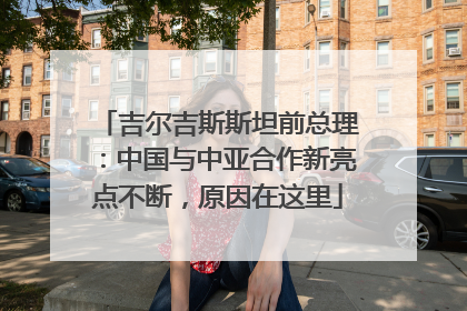 吉尔吉斯斯坦前总理：中国与中亚合作新亮点不断，原因在这里