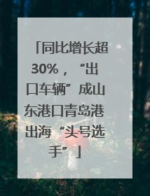 同比增长超30%，“出口车辆”成山东港口青岛港出海“头号选手”