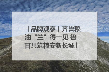 品牌观察｜齐鲁粮油“兰”得一见 鲁甘共筑粮安新长城