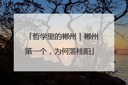 哲学里的郴州｜郴州第一个，为何落桂阳