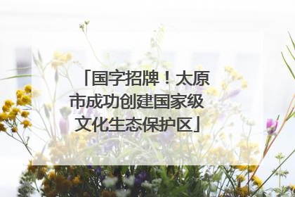 国字招牌！太原市成功创建国家级文化生态保护区
