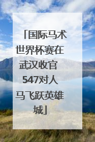 国际马术世界杯赛在武汉收官 547对人马飞跃英雄城