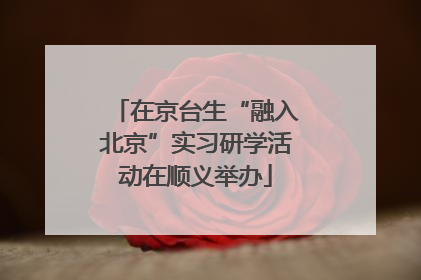 在京台生“融入北京”实习研学活动在顺义举办