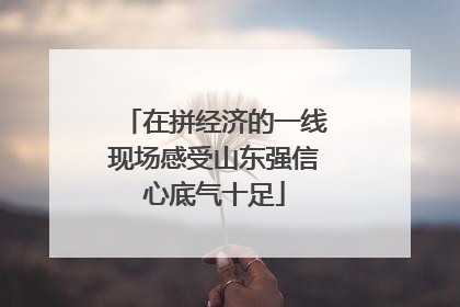在拼经济的一线现场感受山东强信心底气十足