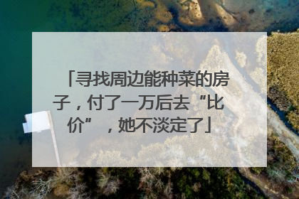寻找周边能种菜的房子，付了一万后去“比价”，她不淡定了