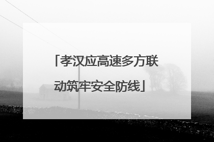 孝汉应高速多方联动筑牢安全防线