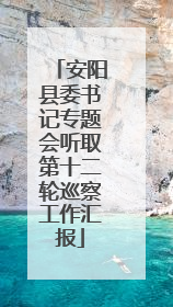 安阳县委书记专题会听取第十二轮巡察工作汇报