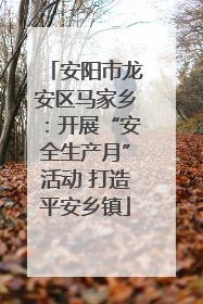 安阳市龙安区马家乡：开展“安全生产月”活动 打造平安乡镇