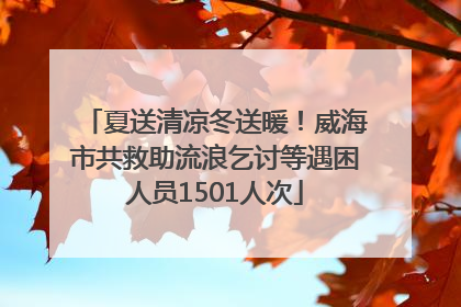 夏送清凉冬送暖！威海市共救助流浪乞讨等遇困人员1501人次
