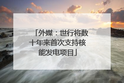 外媒：世行将数十年来首次支持核能发电项目