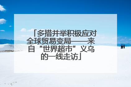 多措并举积极应对全球贸易变局——来自“世界超市”义乌的一线走访