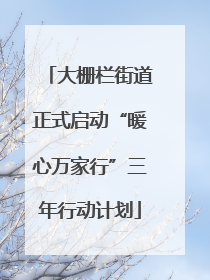 大栅栏街道正式启动“暖心万家行”三年行动计划