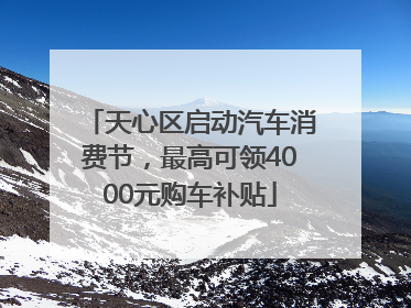 天心区启动汽车消费节，最高可领4000元购车补贴