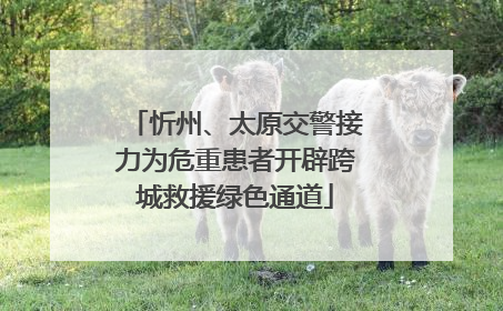 忻州、太原交警接力为危重患者开辟跨城救援绿色通道