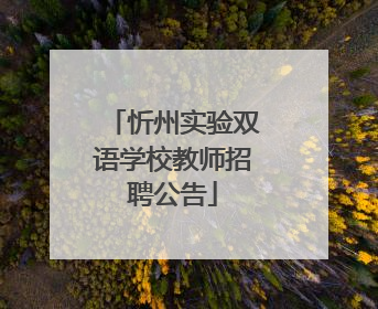 忻州实验双语学校教师招聘公告