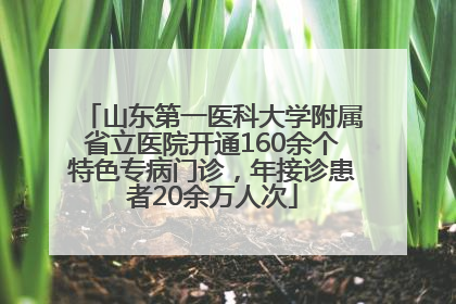 山东第一医科大学附属省立医院开通160余个特色专病门诊，年接诊患者20余万人次