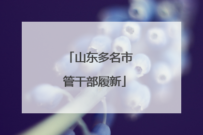 山东多名市管干部履新