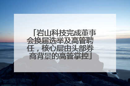 岩山科技完成董事会换届选举及高管聘任，核心层由头部券商背景的高管掌控