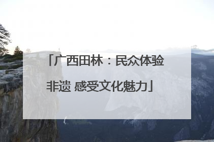 广西田林：民众体验非遗 感受文化魅力