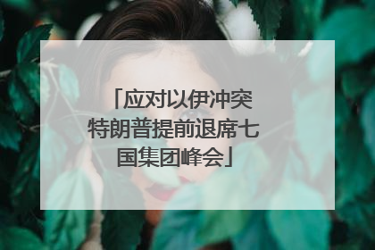 应对以伊冲突 特朗普提前退席七国集团峰会