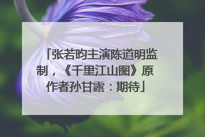 张若昀主演陈道明监制，《千里江山图》原作者孙甘露：期待