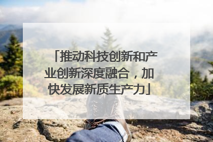 推动科技创新和产业创新深度融合，加快发展新质生产力