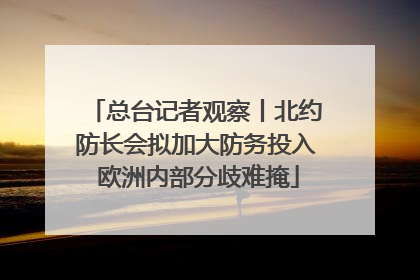 总台记者观察丨北约防长会拟加大防务投入 欧洲内部分歧难掩