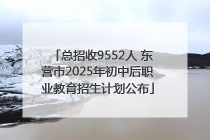 总招收9552人 东营市2025年初中后职业教育招生计划公布