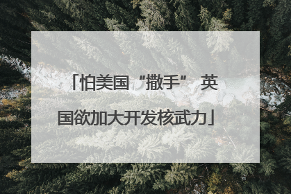 怕美国“撒手” 英国欲加大开发核武力