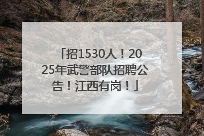 招1530人！2025年武警部队招聘公告！江西有岗！