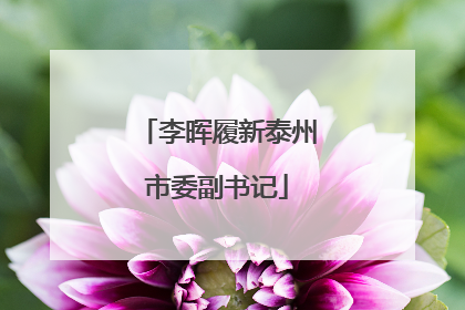 李晖履新泰州市委副书记