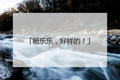 杨乐乐，好样的！