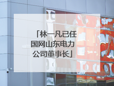 林一凡已任国网山东电力公司董事长