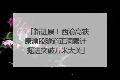 新进展！西渝高铁康渝段隧道正洞累计掘进突破万米大关