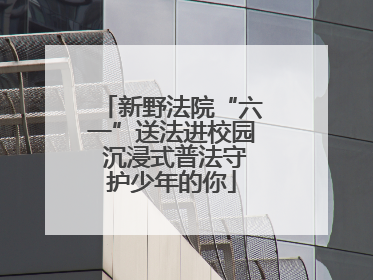 新野法院“六一”送法进校园 沉浸式普法守护少年的你