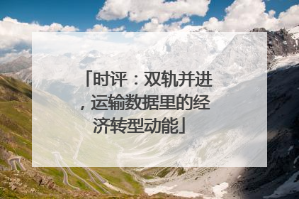 时评：双轨并进，运输数据里的经济转型动能