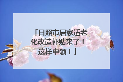 日照市居家适老化改造补贴来了！这样申领！