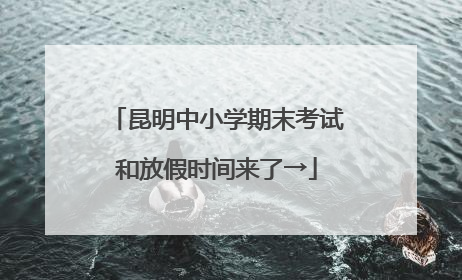 昆明中小学期末考试和放假时间来了→