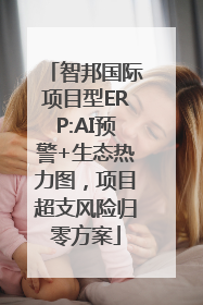 智邦国际项目型ERP:AI预警+生态热力图，项目超支风险归零方案