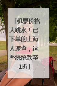 机票价格大跳水！已下单的上海人速查，这些统统跌至1折