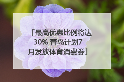最高优惠比例将达30% 青岛计划7月发放体育消费券